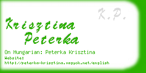 krisztina peterka business card